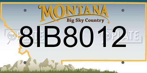 8IB8012 Montana License Plate