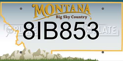 8IB853 Montana License Plate