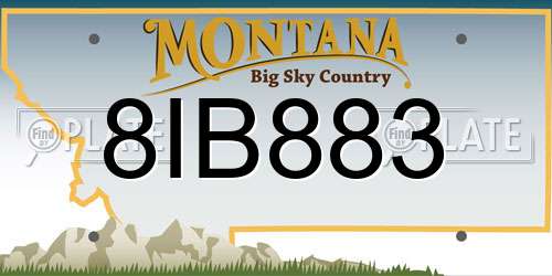 8IB883 Montana License Plate
