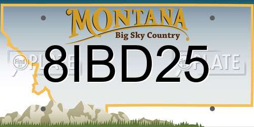 8IBD25 Montana License Plate