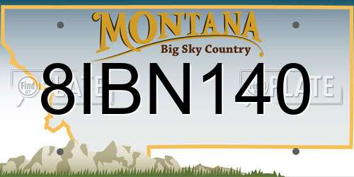 8IBN140 Montana License Plate