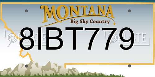 8IBT779 Montana License Plate