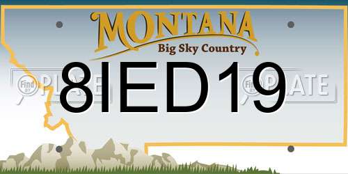 8IED19 Montana License Plate