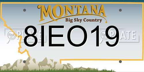 8IEO19 Montana License Plate