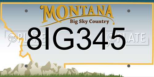 8IG345 Montana License Plate