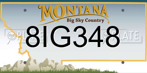 8IG348 Montana License Plate