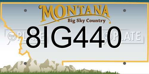 8IG440 Montana License Plate