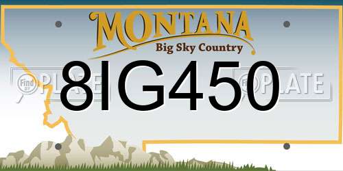 8IG450 Montana License Plate