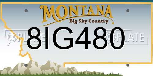 8IG480 Montana License Plate
