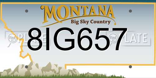 8IG657 Montana License Plate