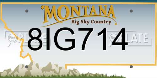 8IG714 Montana License Plate