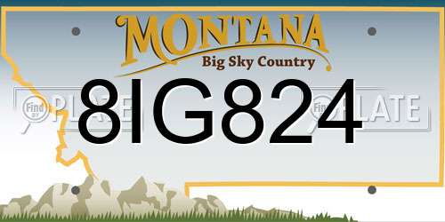 8IG824 Montana License Plate
