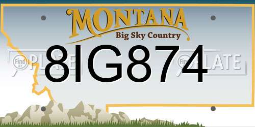 8IG874 Montana License Plate
