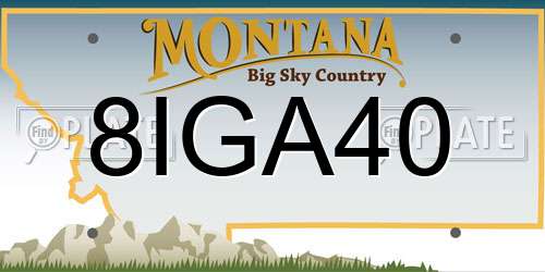8IGA40 Montana License Plate