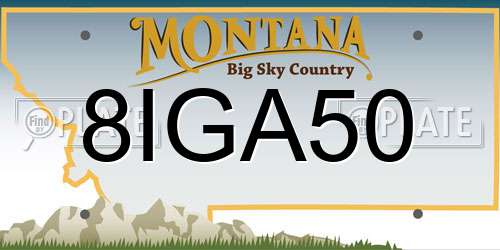 8IGA50 Montana License Plate
