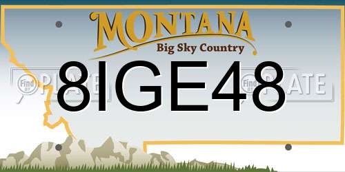 8IGE48 Montana License Plate