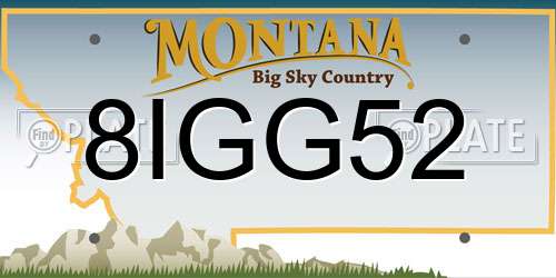 8IGG52 Montana License Plate