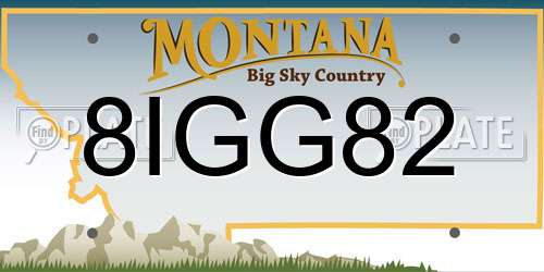 8IGG82 Montana License Plate