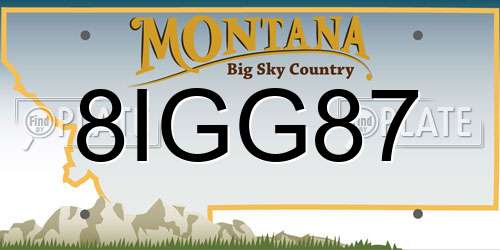 8IGG87 Montana License Plate