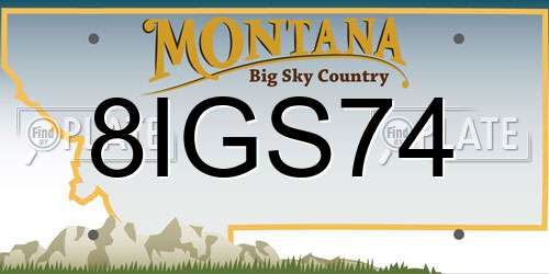 8IGS74 Montana License Plate