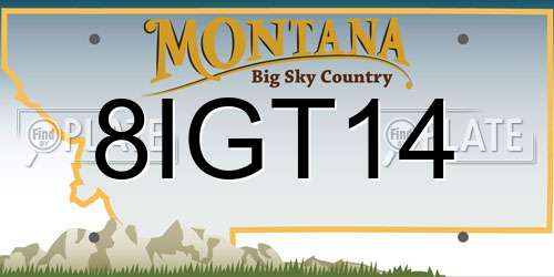 8IGT14 Montana License Plate