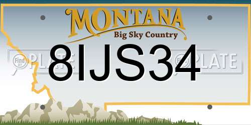 8IJS34 Montana License Plate