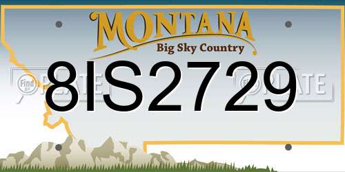 8IS2729 Montana License Plate