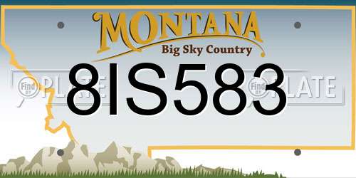 8IS583 Montana License Plate
