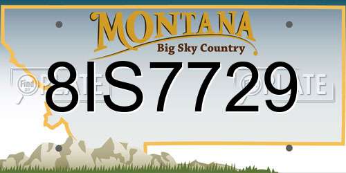 8IS7729 Montana License Plate