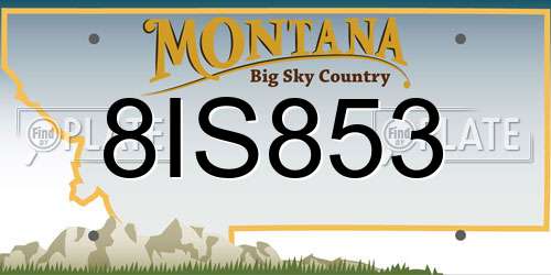 8IS853 Montana License Plate