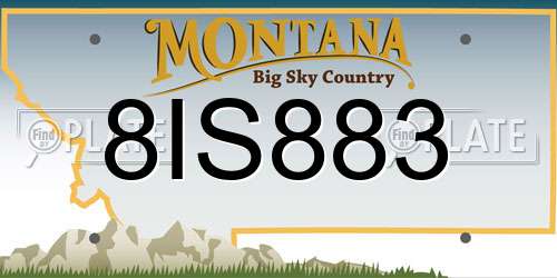 8IS883 Montana License Plate
