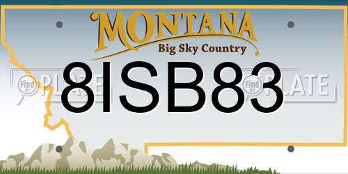 8ISB83 Montana License Plate