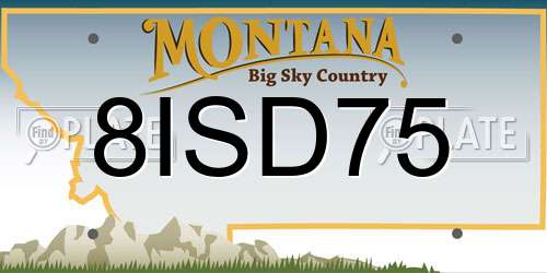 8ISD75 Montana License Plate