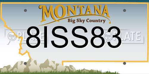 8ISS83 Montana License Plate