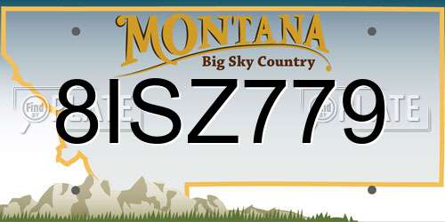 8ISZ779 Montana License Plate