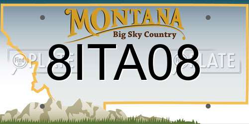 8ITA08 Montana License Plate