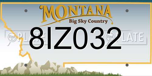 8IZ032 Montana License Plate