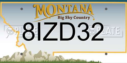 8IZD32 Montana License Plate