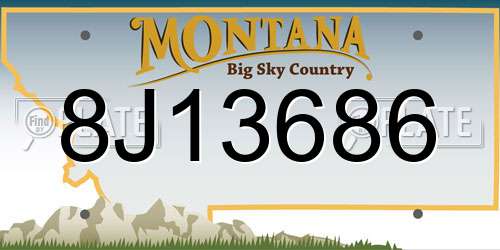 8J13686 Montana License Plate
