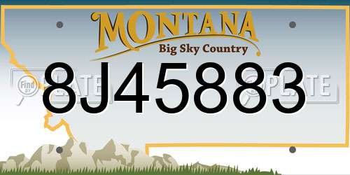 8J45883 Montana License Plate
