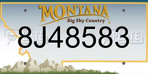 8J48583 Montana License Plate