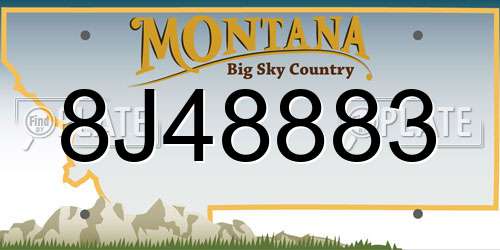 8J48883 Montana License Plate