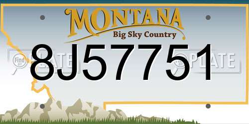 8J57751 Montana License Plate