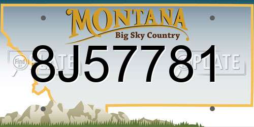 8J57781 Montana License Plate