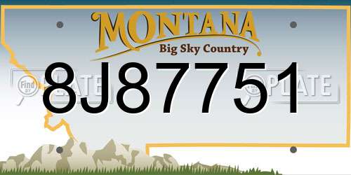 8J87751 Montana License Plate