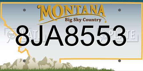 8JA8553 Montana License Plate