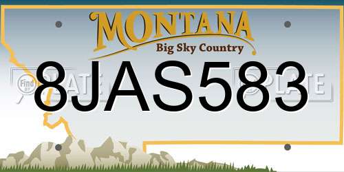 8JAS583 Montana License Plate