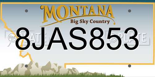 8JAS853 Montana License Plate