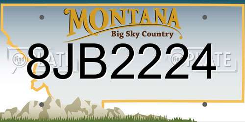 8JB2224 Montana License Plate