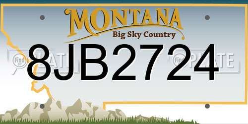 8JB2724 Montana License Plate
